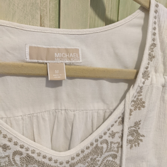 Michael Kors White Cotton Swim coverup & fully lined Dress - Picture 8 of 9